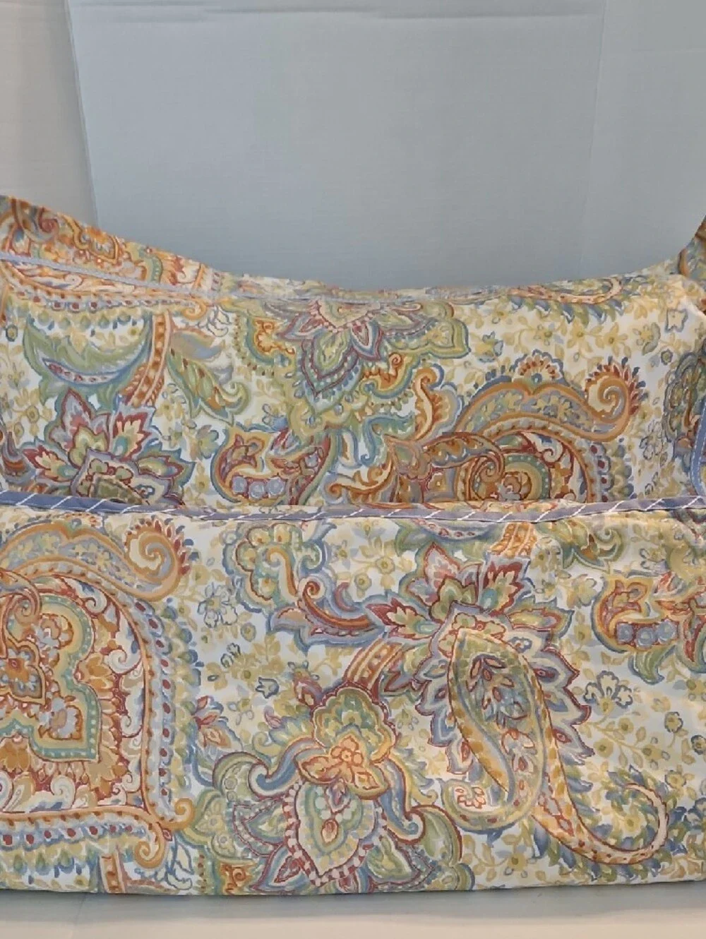 Charter Club Collection Multi-Color Paisley Reverse Blue Stripe Full Duvet Set